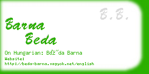 barna beda business card